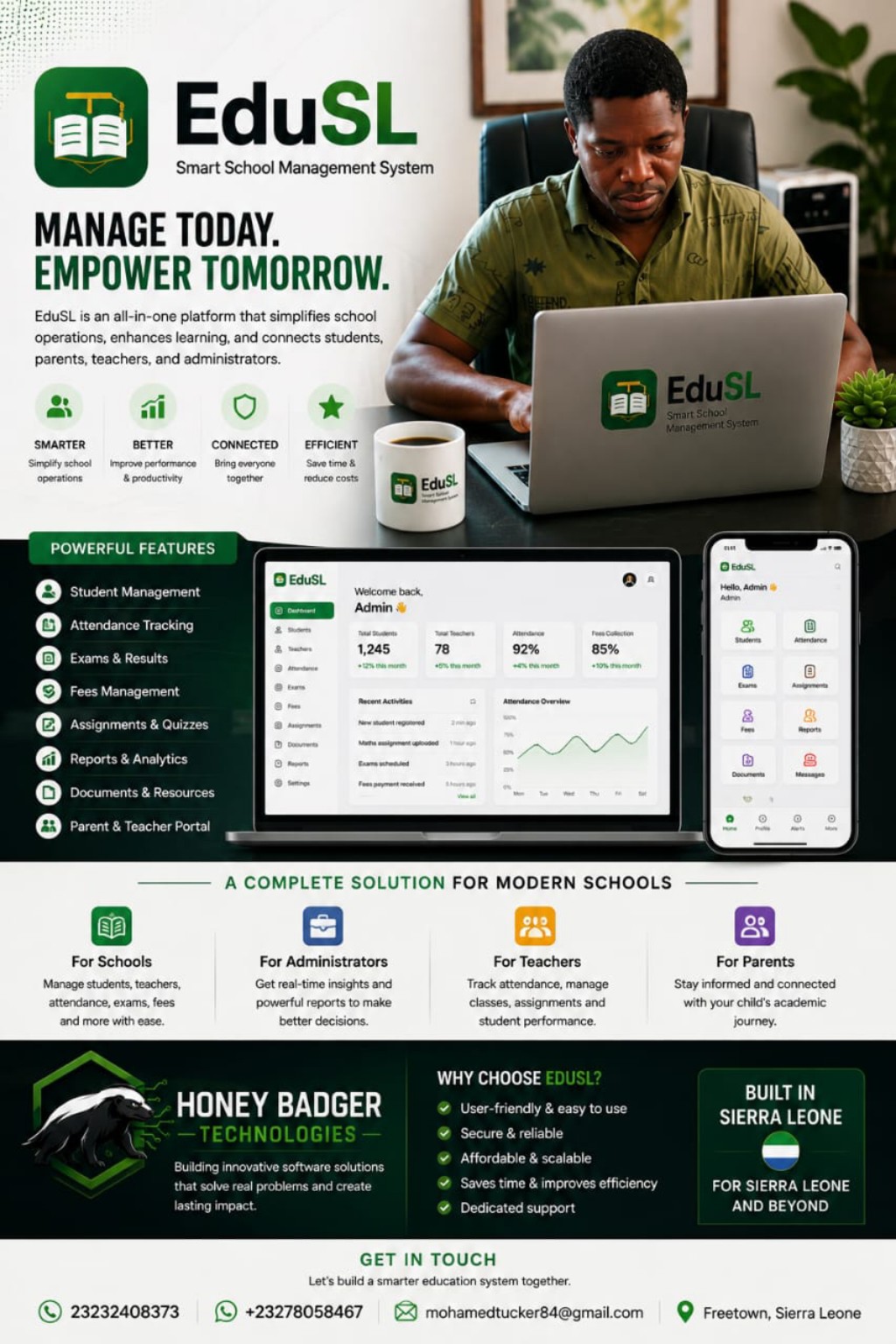 EduSL smart school management system promotional flyer
